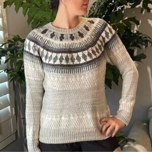 Lucky Brand Nordic Gray and Cream Sweater